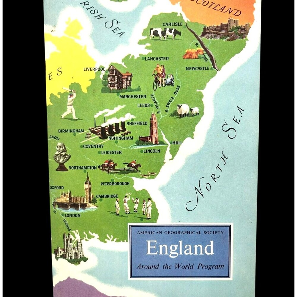 Vintage 1956 Queen Elizabeth England Around the World Program Book Princess
